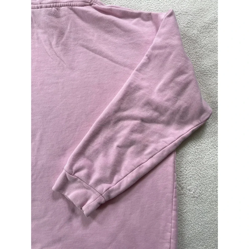 Juicy Couture Womens XL Hoodie Pink Silver Logo Graphic Pullover Sweatshirt